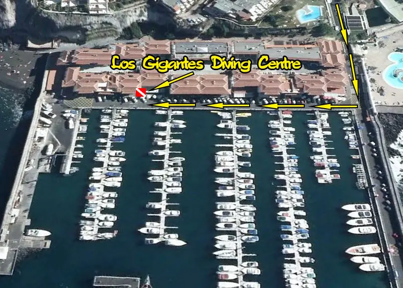 Los Gigantes marina location map